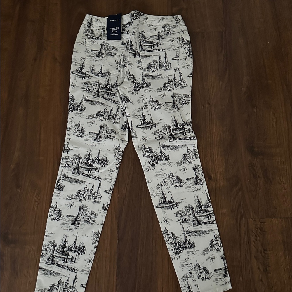 Charter Club Black and White Toile Print Pants - Picture 2 of 9